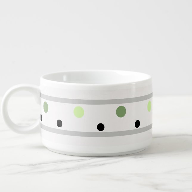 Green Black Polka Dots Bowl (Right)