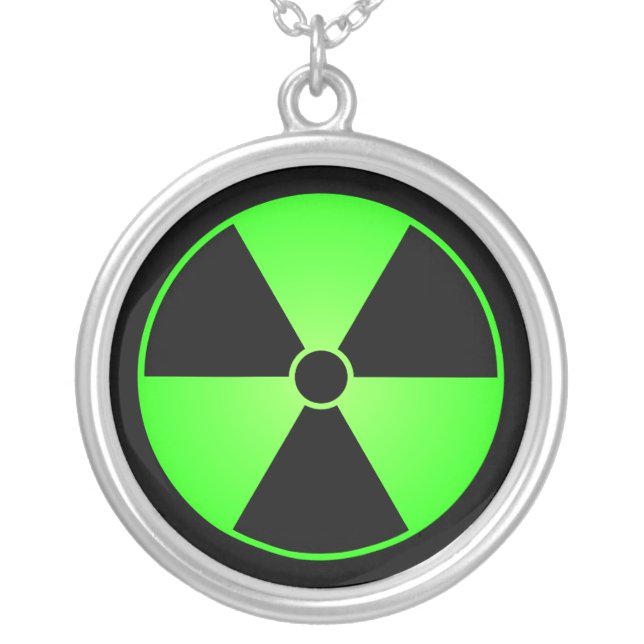 Green & Black Radiation Symbol Necklace (Front)