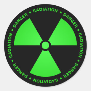 Green & Black Radiation Symbol Sticker