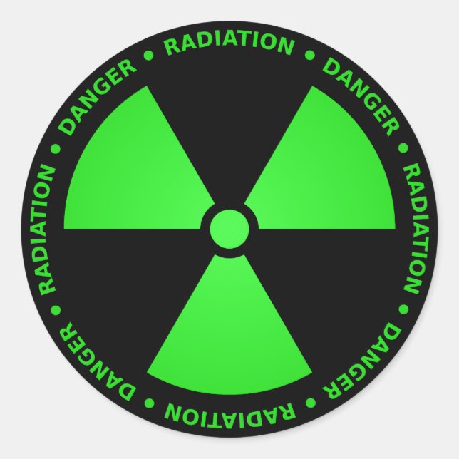 Green & Black Radiation Symbol Sticker (Front)