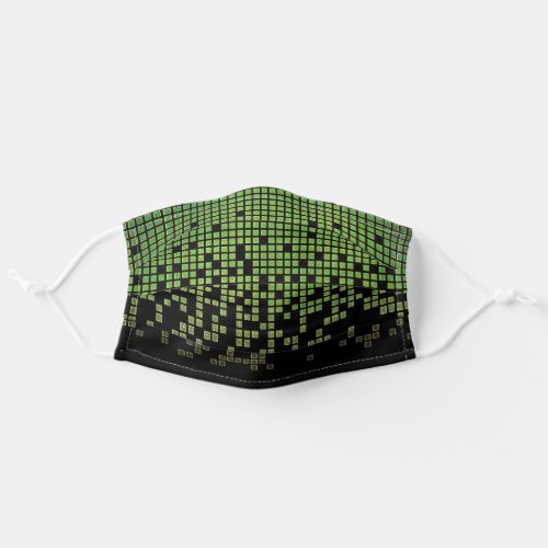 Green Black Raining 8_bit Computer Pixels Adult Cloth Face Mask