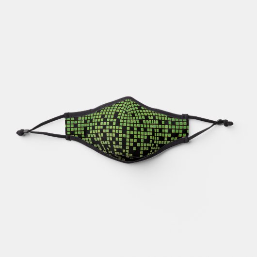 Green Black Raining 8-bit Computer Pixels Kids Premium Face Mask (Front)