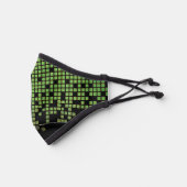 Green Black Raining 8-bit Computer Pixels Kids Premium Face Mask (Left)