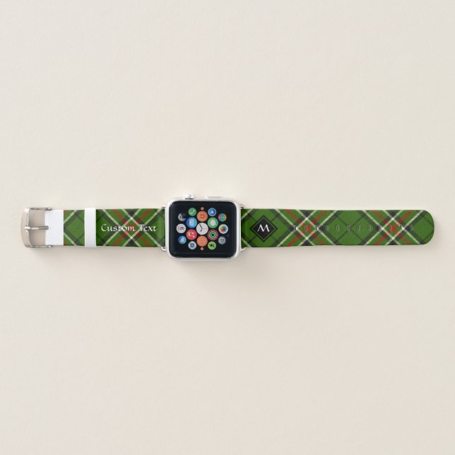 Green, Black, Red and White Tartan Apple Watch Band (Front)