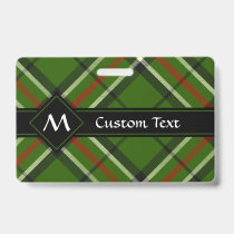 Green, Black, Red and White Tartan Badge