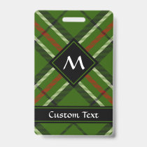 Green, Black, Red and White Tartan Badge