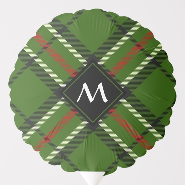 Green, Black, Red and White Tartan Balloon (Front)