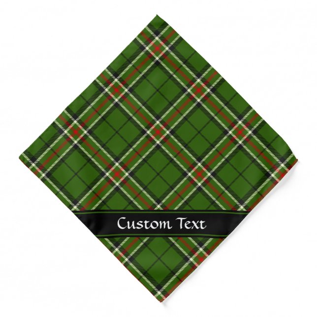 Green, Black, Red and White Tartan Bandana (Front)