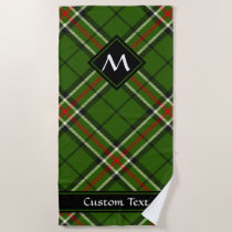 Green, Black, Red and White Tartan Beach Towel