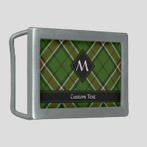 Green, Black, Red and White Tartan Belt Buckle