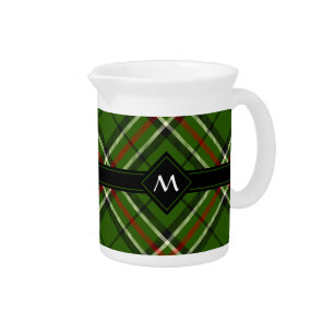 Green, Black, Red and White Tartan Beverage Pitcher