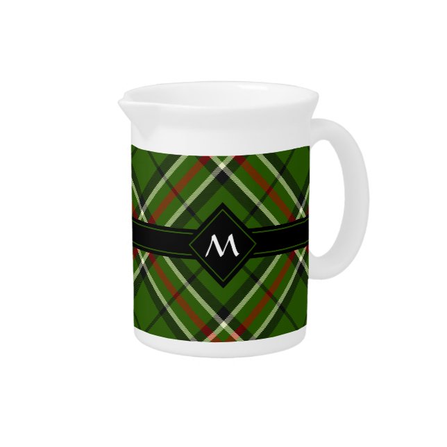 Green, Black, Red and White Tartan Beverage Pitcher (Right)