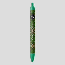 Green, Black, Red and White Tartan Blue Ink Pen