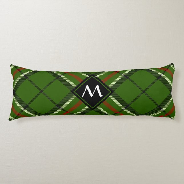Green, Black, Red and White Tartan Body Pillow (Front)