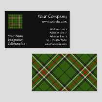 Green, Black, Red and White Tartan Business Card