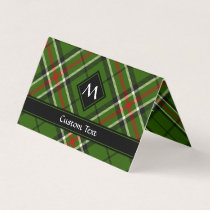 Green, Black, Red and White Tartan Business Card