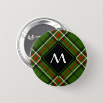 Green, Black, Red and White Tartan Button