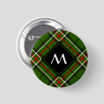 Green, Black, Red and White Tartan Button