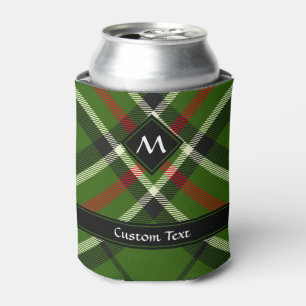 Green, Black, Red and White Tartan Can Cooler