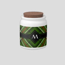 Green, Black, Red and White Tartan Candy Jar