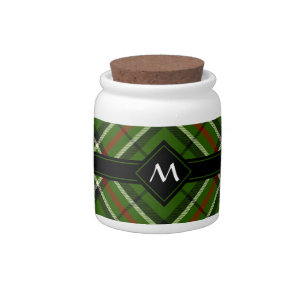 Green, Black, Red and White Tartan Candy Jar