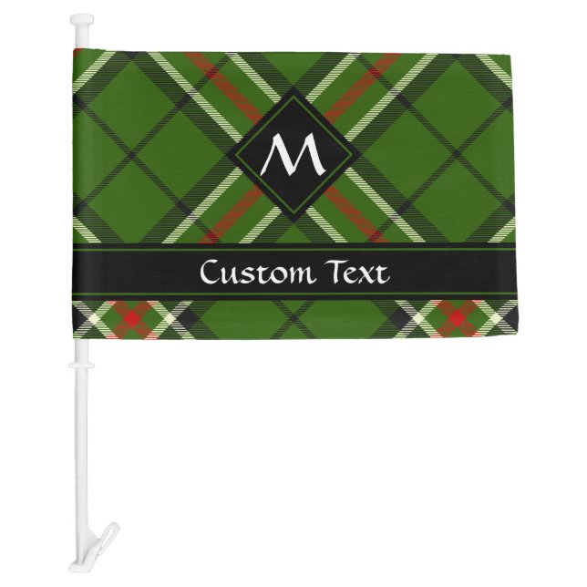 Green, Black, Red and White Tartan Car Flag (Front)