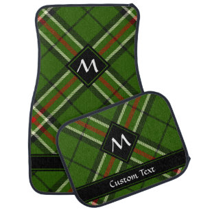 Green, Black, Red and White Tartan Car Floor Mat