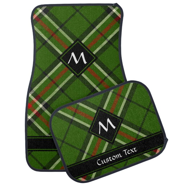 Green, Black, Red and White Tartan Car Floor Mat (Set)