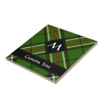 Green, Black, Red and White Tartan Ceramic Tile