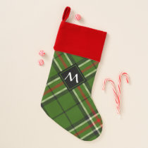 Green, Black, Red and White Tartan Christmas Stocking