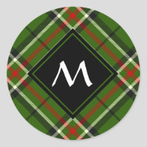 Green, Black, Red and White Tartan Classic Round Sticker