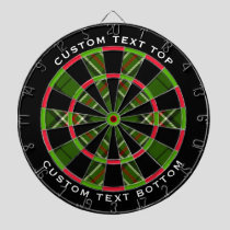 Green, Black, Red and White Tartan Dart Board