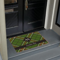 Green, Black, Red and White Tartan Doormat