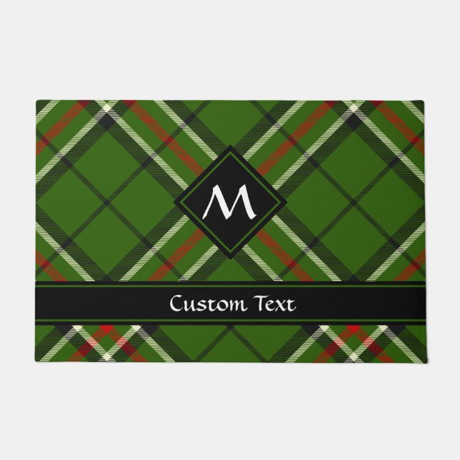 Green, Black, Red and White Tartan Doormat (Front)