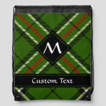 Green, Black, Red and White Tartan Drawstring Bag