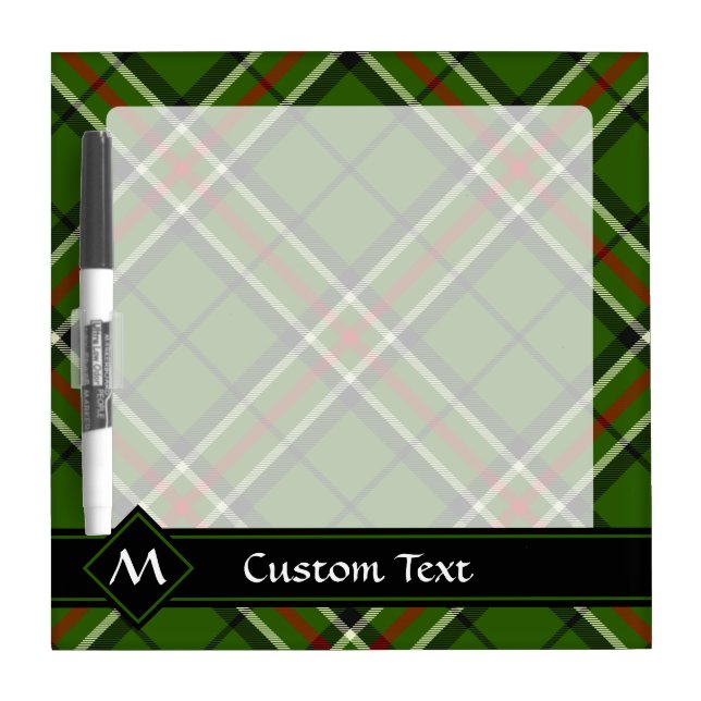 Green, Black, Red and White Tartan Dry Erase Board (Front)