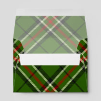 Green, Black, Red and White Tartan Envelope