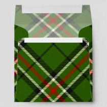 Green, Black, Red and White Tartan Envelope