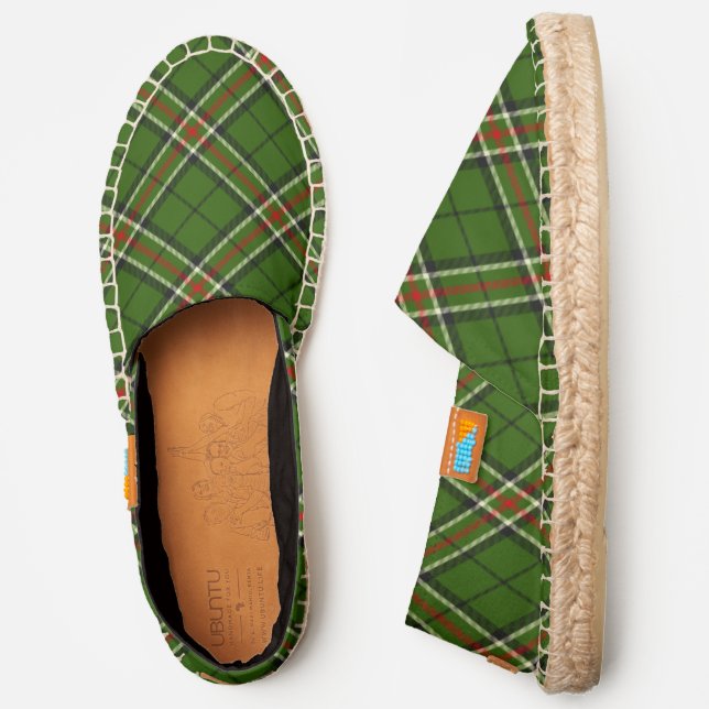 Green, Black, Red and White Tartan Espadrilles (Side)
