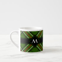 Green, Black, Red and White Tartan Espresso Cup