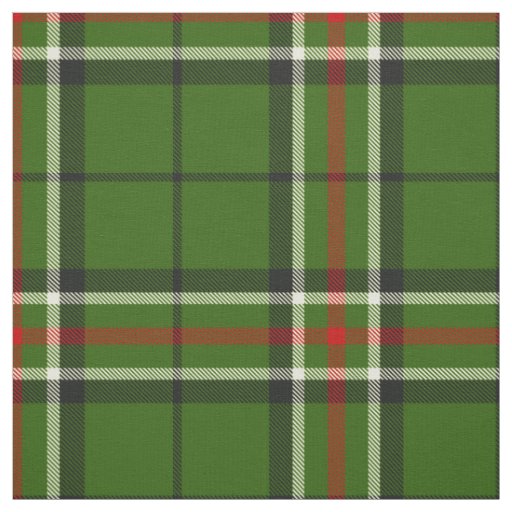 Green, Black, Red and White Tartan Fabric