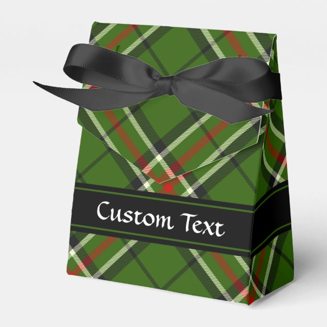 Green, Black, Red and White Tartan Favor Boxes (Front Side)