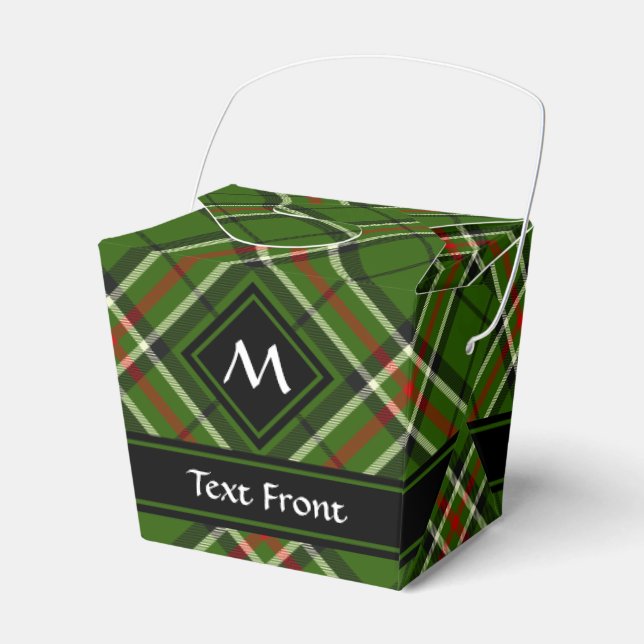 Green, Black, Red and White Tartan Favor Boxes (Front Side)