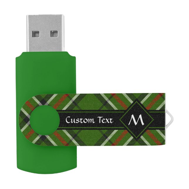 Green, Black, Red and White Tartan Flash Drive (Opened)