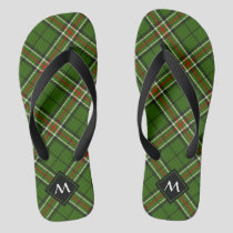 Green, Black, Red and White Tartan Flip Flops