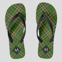 Green, Black, Red and White Tartan Flip Flops