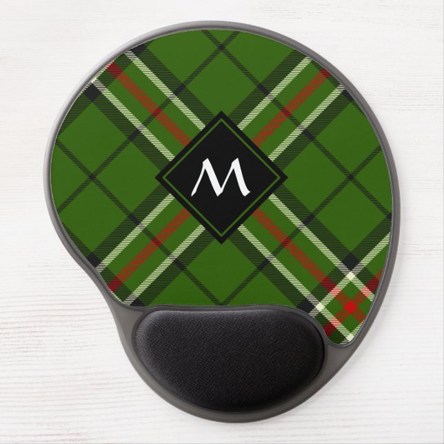 Green, Black, Red and White Tartan Gel Mouse Pad (Front)