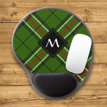 Green, Black, Red and White Tartan Gel Mouse Pad