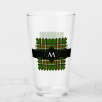Green, Black, Red and White Tartan Glass