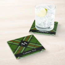 Green, Black, Red and White Tartan Glass Coaster